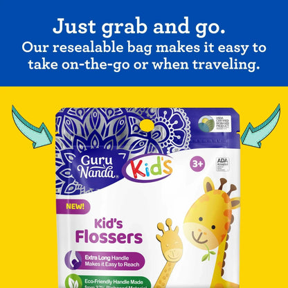 Kids' Giraffe Shaped Flossers, Fluoride-Free