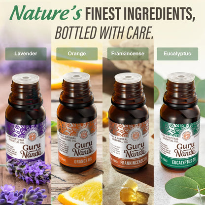 Four Essential Classics Set- Frankincense, Lavender, Eucalyptus, & Orange 4 x 15mL