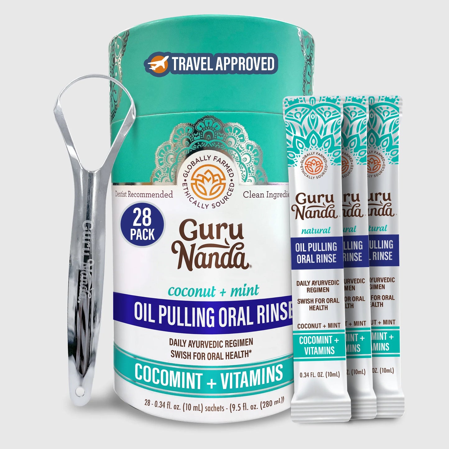 Farmed Mint Oil Pulling Travel Sachets with Natural Essential Oils & Vitamins