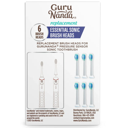 Pressure Sensor Sonic Replacement Brush Heads – 6 Pack