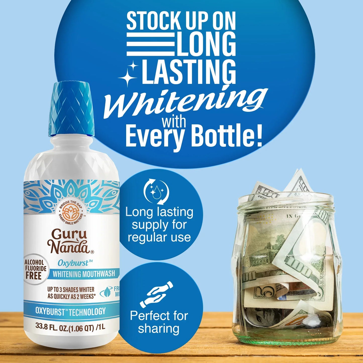 Oxyburst Whitening Oral Rinse, Fresh Mint