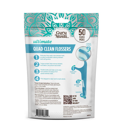 Quad Clean Floss Picks 4-in-1