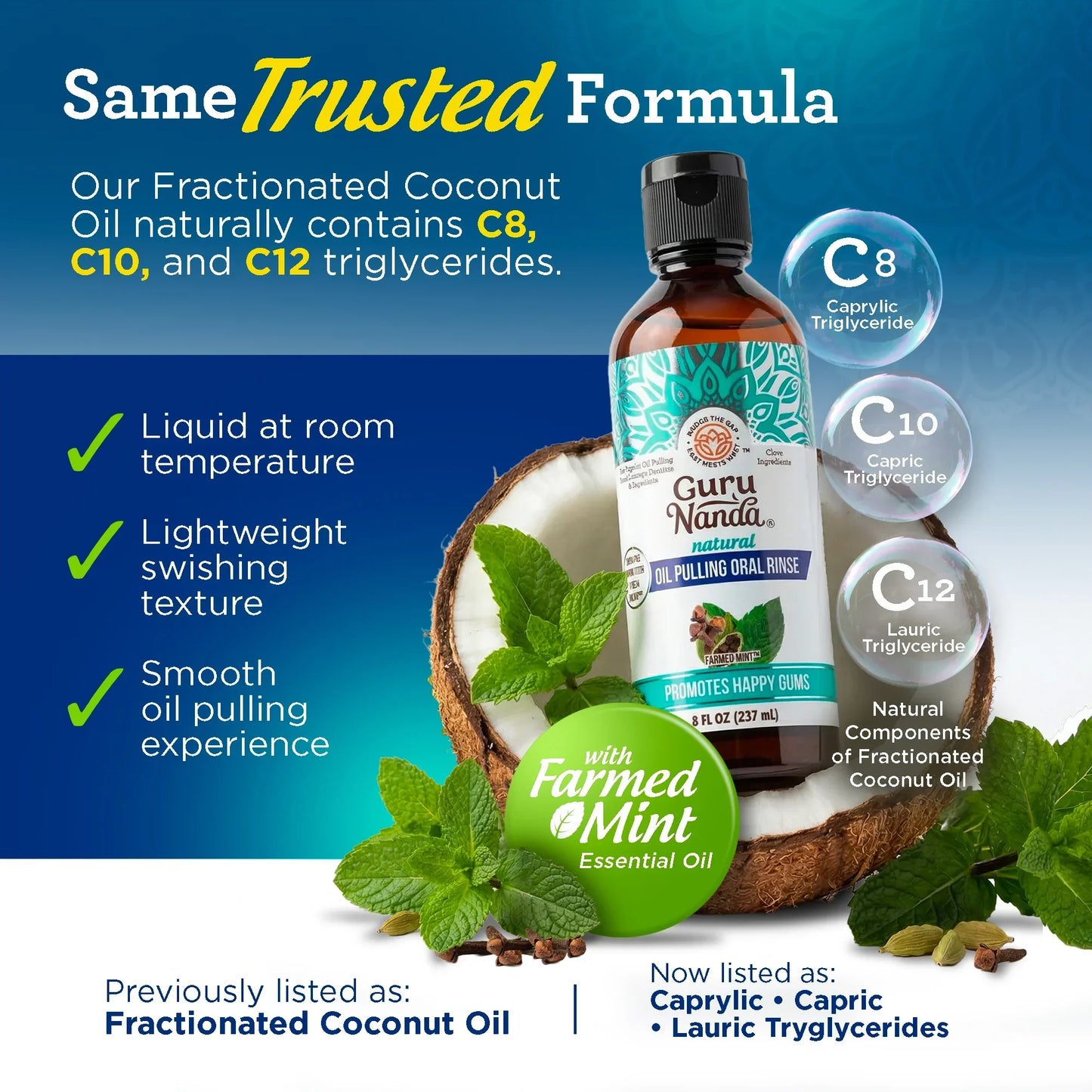 Farmed Mint Oil Pulling with 7 Essential Oils & Vitamins D3, E & K2