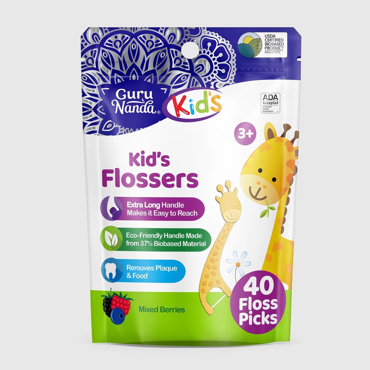 Kids' Giraffe Shaped Flossers, Fluoride-Free