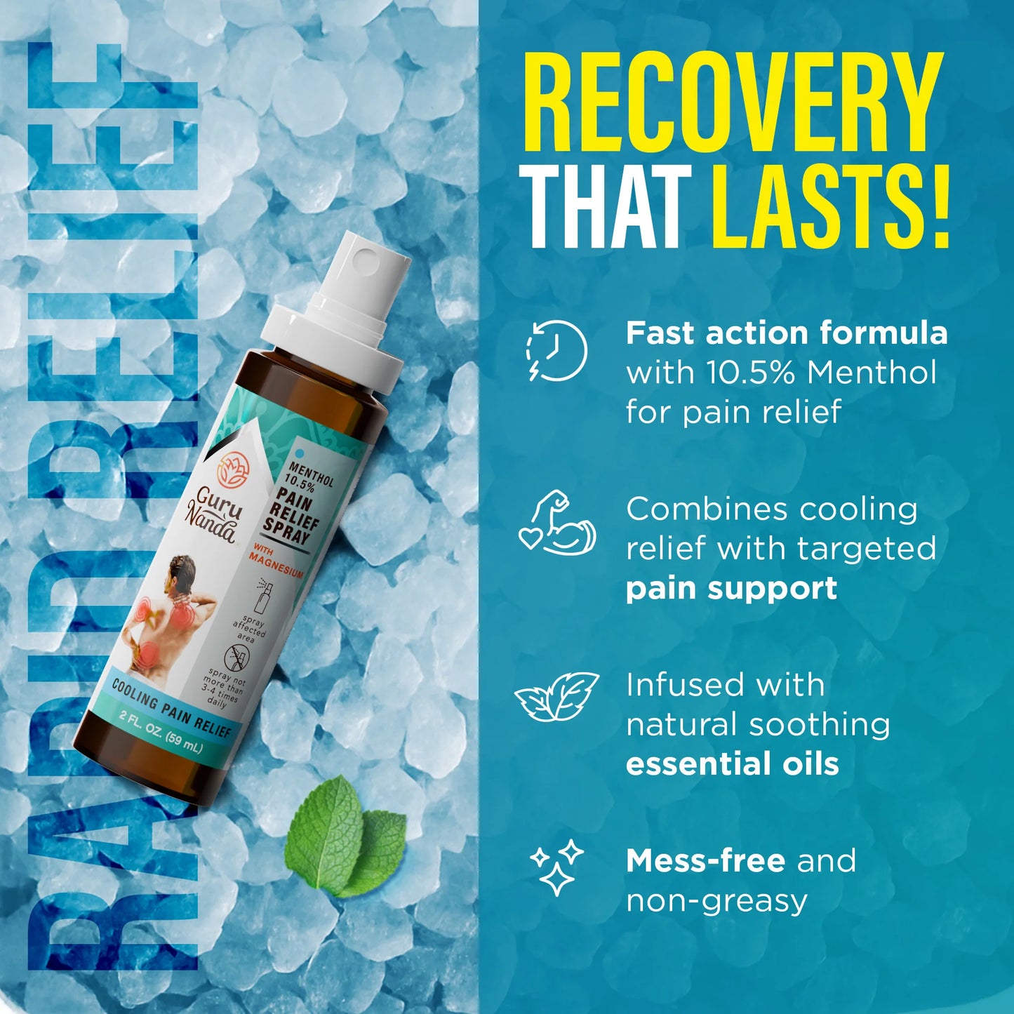 Menthol with Magnesium Cooling Pain Relief Spray - 2 oz