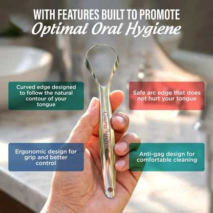Spoon-Shaped Stainless-Steel Tongue Scraper – 2 Pack