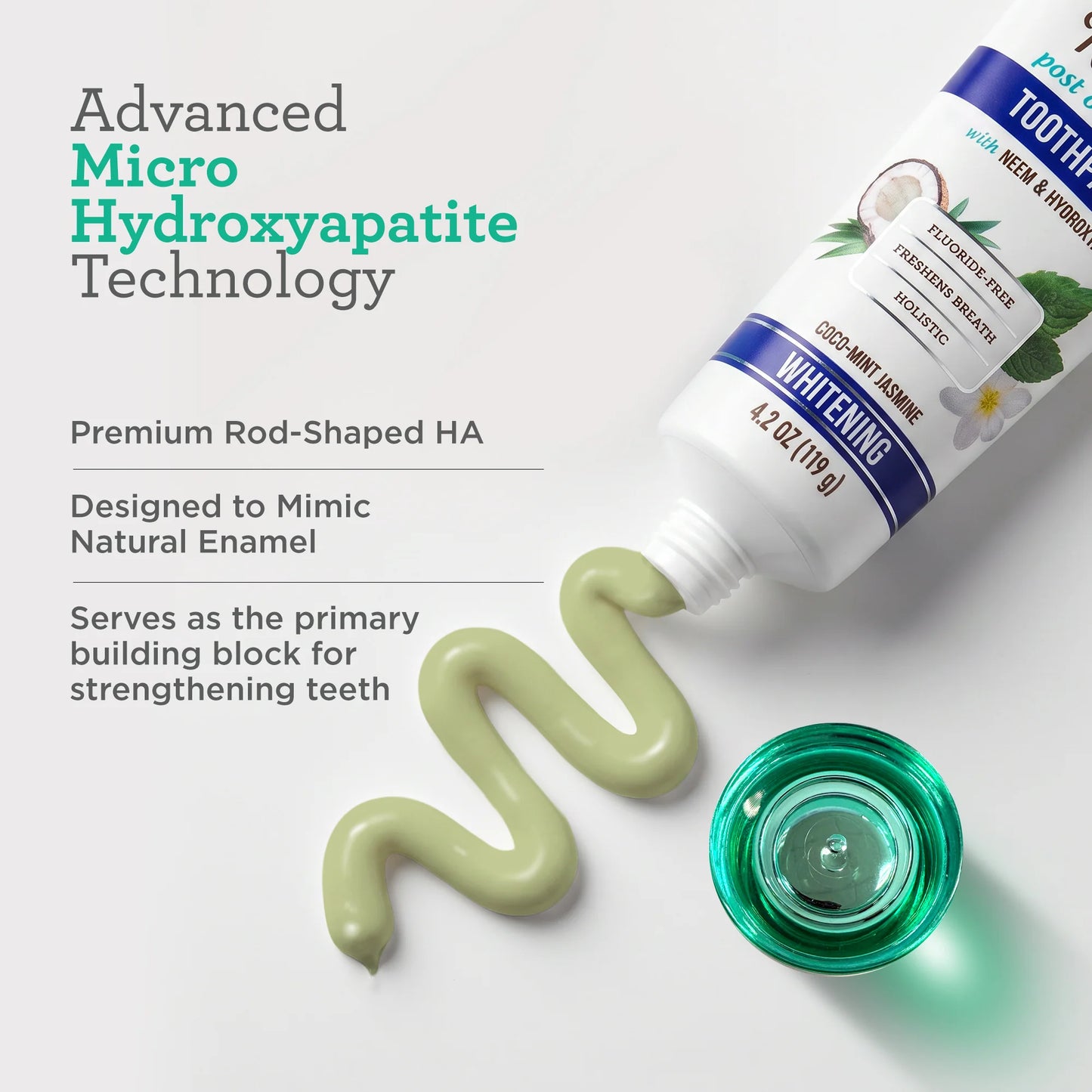 Hydroxyapatite & Neem Whitening Toothpaste, Fluoride Free