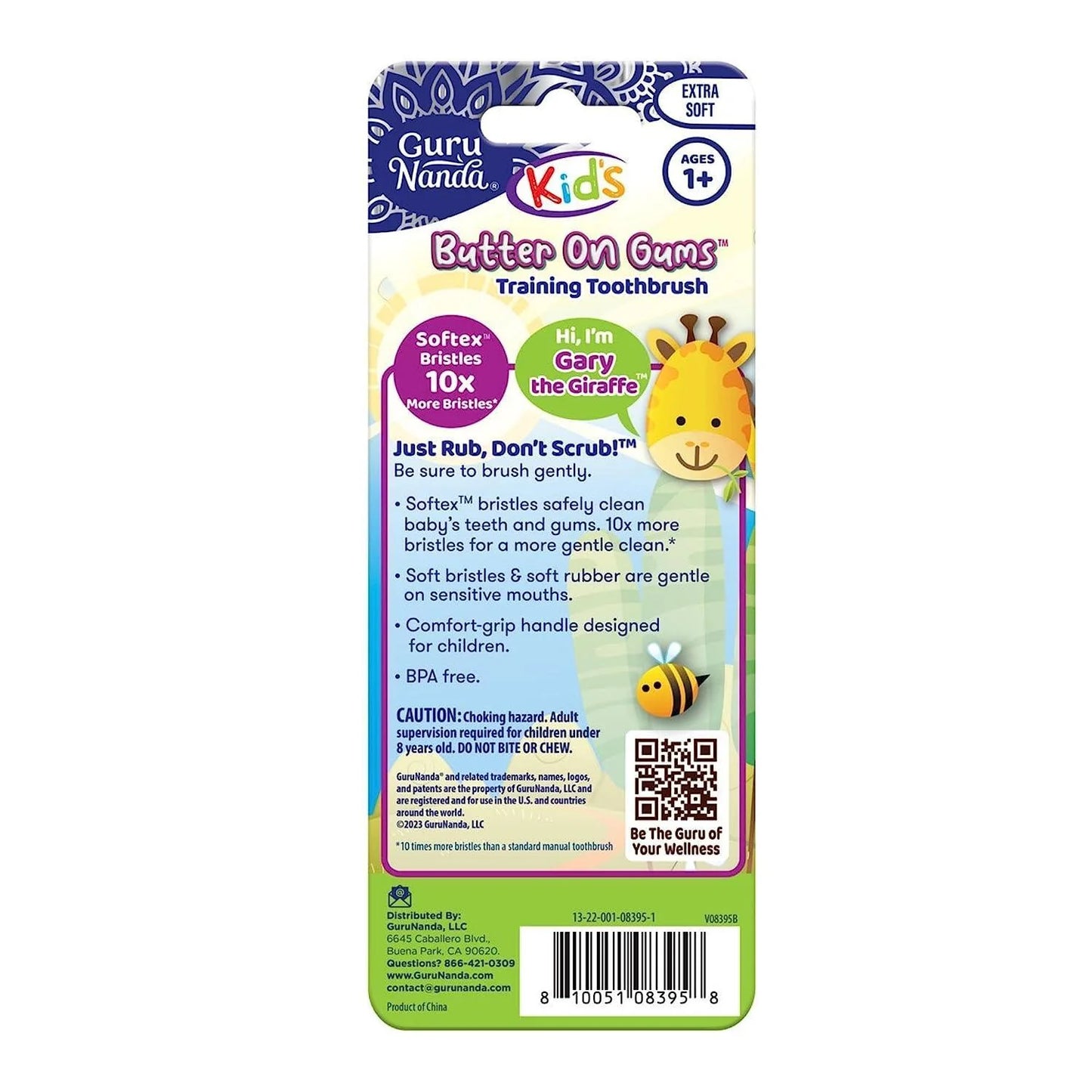 Kids Butter on Gums Giraffe Training Toothbrush with Cover – 1 Pack