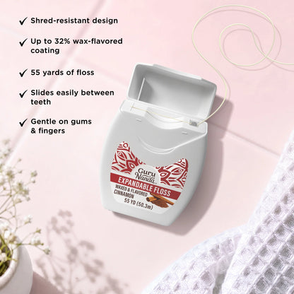 Cinnamon Flavored Expandable Dental Floss – 55 Yards