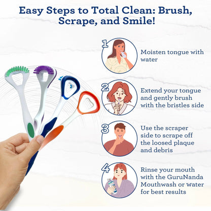 Dual Action Tongue Cleaner – 1 Pack (Colors May Vary)