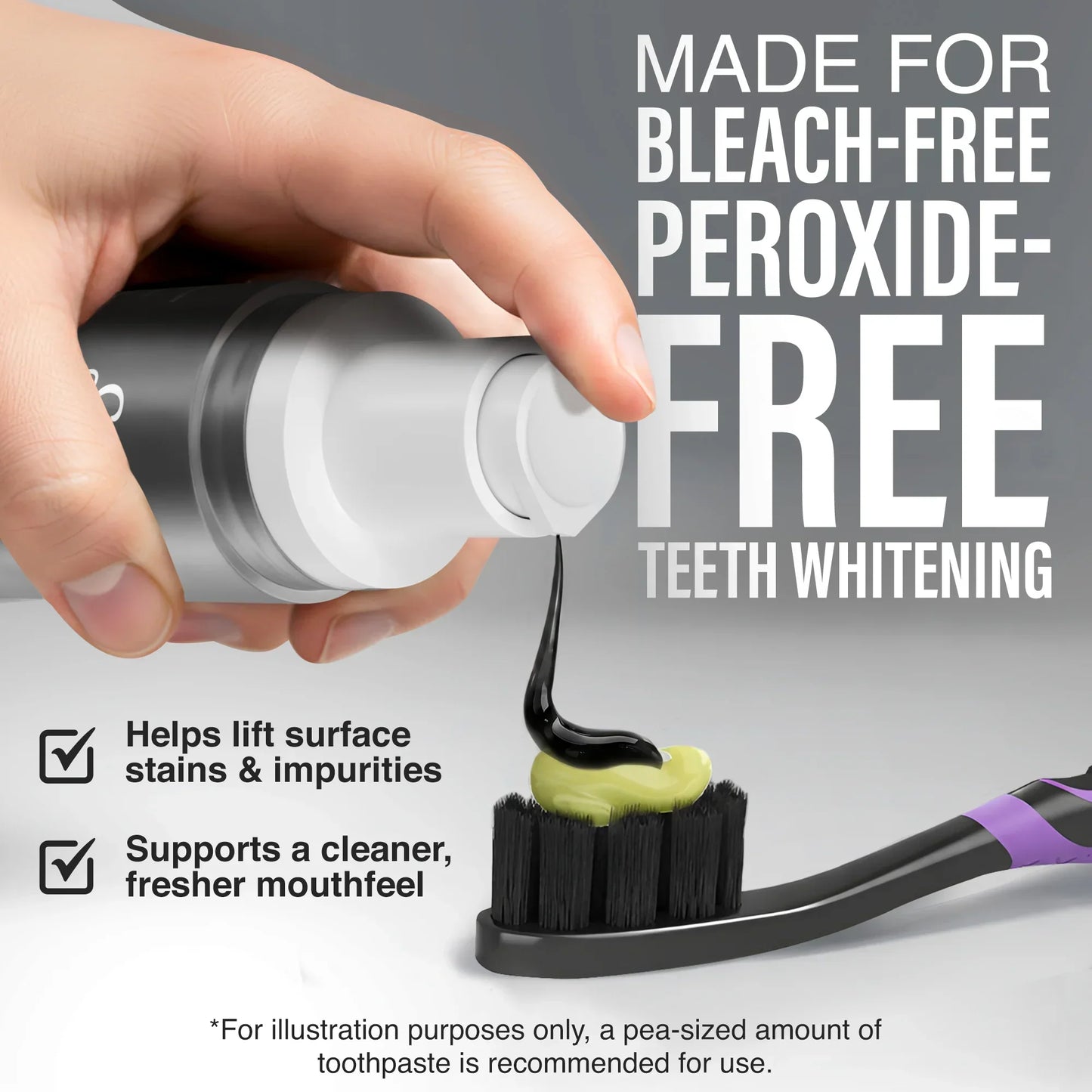 Charcoal Toothpaste Booster with 5% Charcoal Powder – 1 fl oz