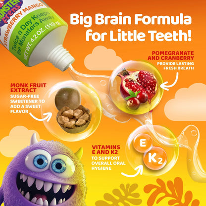 Kids Toothpaste with Xylitol & Hydroxyapatite, Strawberry Mango – 4.2 oz