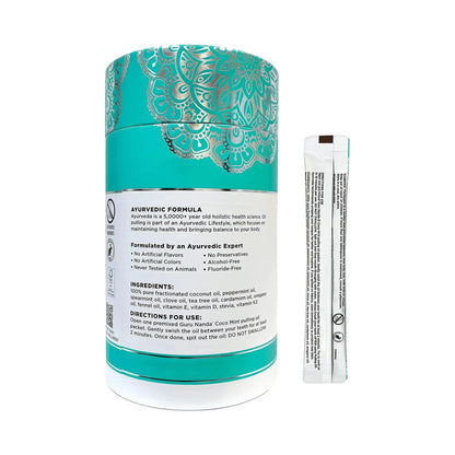 Farmed Mint Oil Pulling Travel Sachets with Natural Essential Oils & Vitamins
