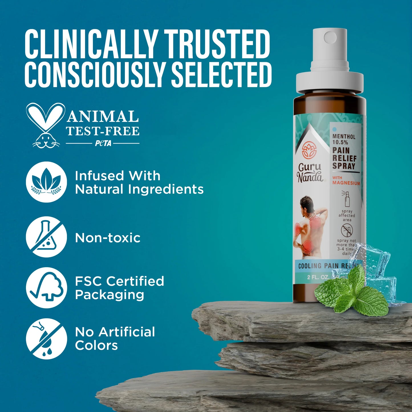 Menthol with Magnesium Cooling Pain Relief Spray - 2 oz