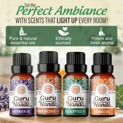 Four Essential Classics Set- Frankincense, Lavender, Eucalyptus, & Orange 4 x 15mL