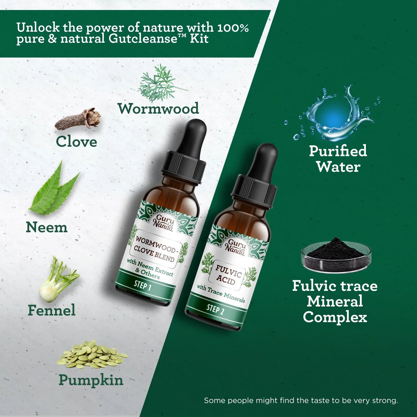Gutcleanse With Wormwood, Clove & Fulvic Acid — 2-Step Supplement