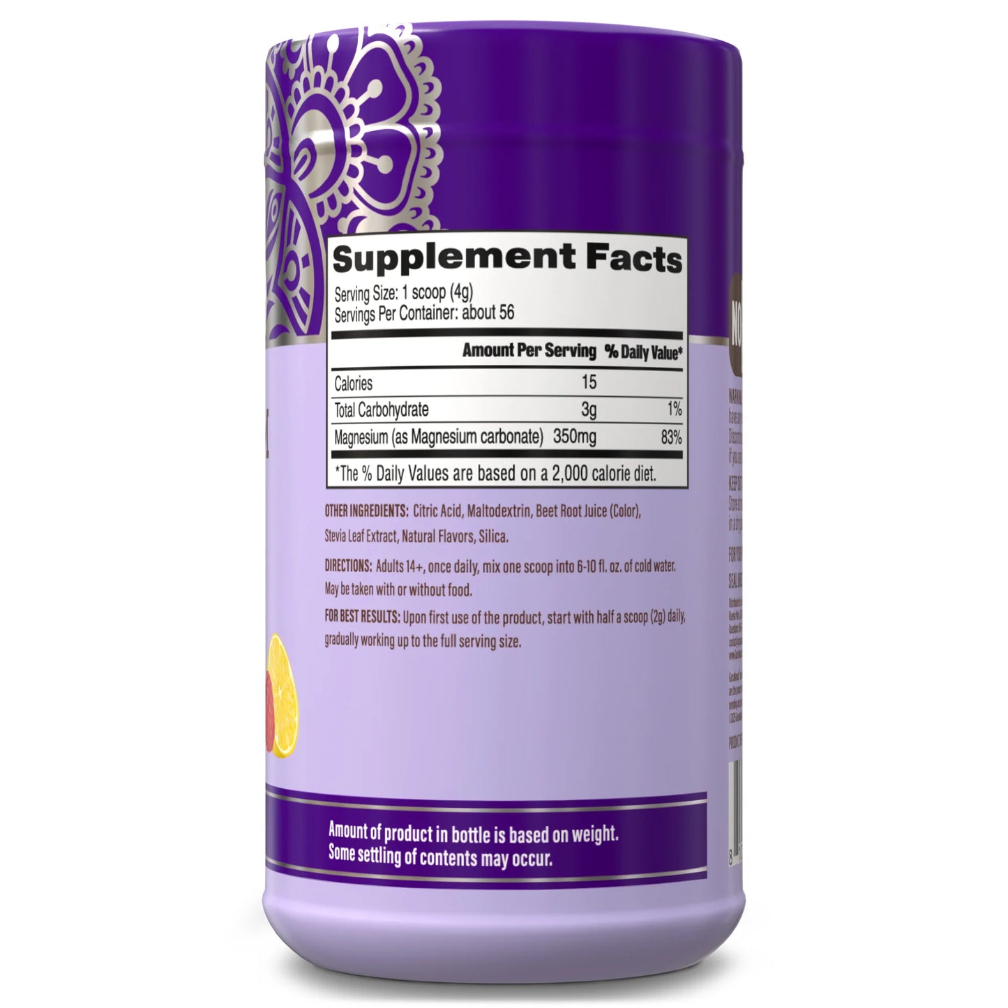 Magnesium Powder, Raspberry Lemon – 8 oz