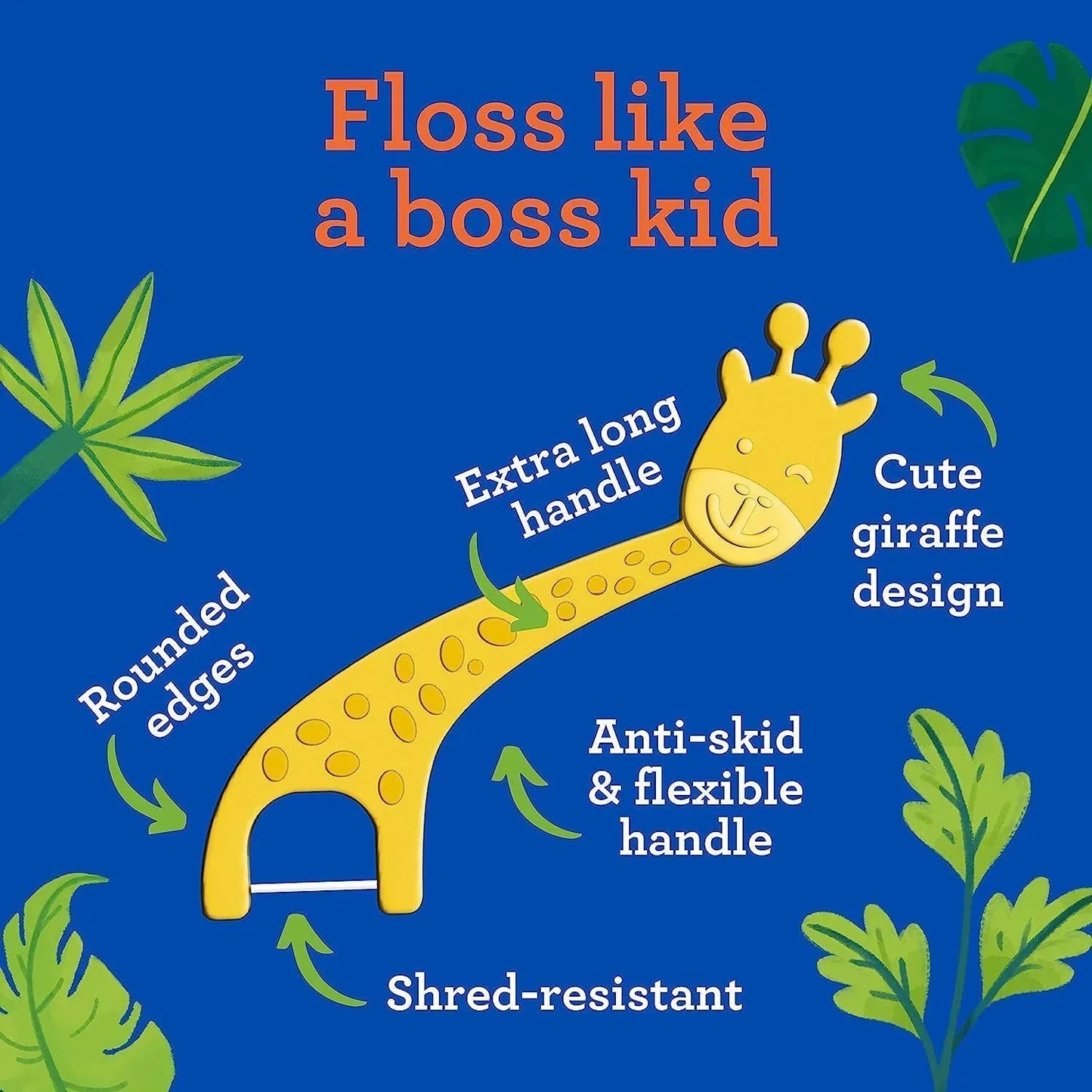 Kids' Giraffe Shaped Flossers, Fluoride-Free