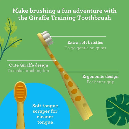 Kids Butter on Gums Giraffe Training Toothbrush with Cover – 1 Pack