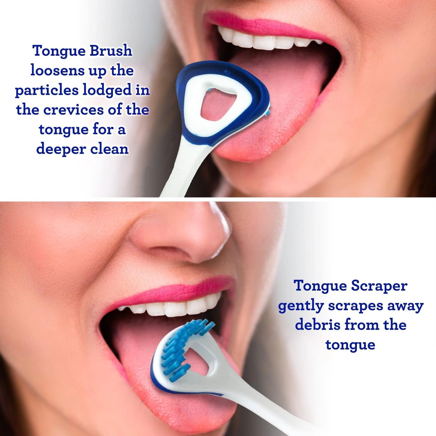 Dual Action Tongue Cleaner – 1 Pack (Colors May Vary)