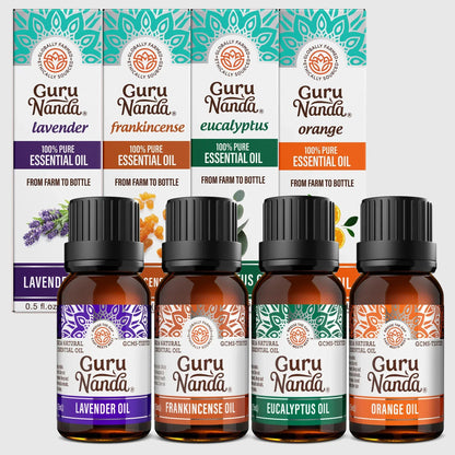 Four Essential Classics Set- Frankincense, Lavender, Eucalyptus, & Orange 4 x 15mL