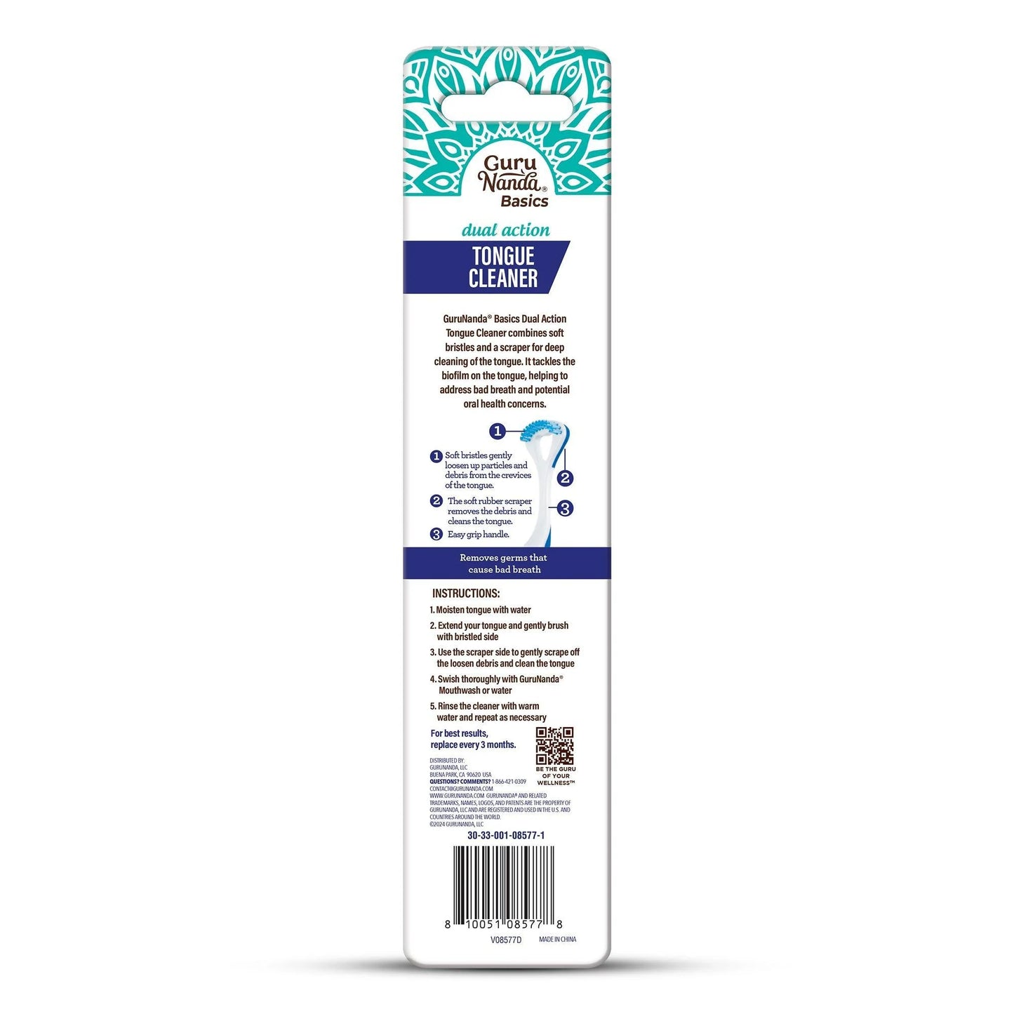 Dual Action Tongue Cleaner – 1 Pack (Colors May Vary)