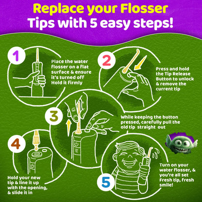 Kids Water Flosser Replacement Tips 6-Pack