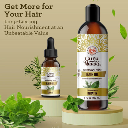 Rosemary Mint Hair Oil with Keratin - 8 oz.