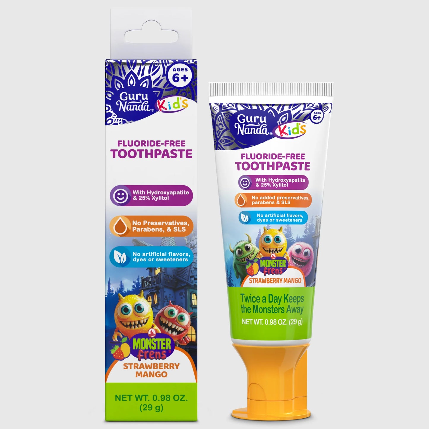 Kids Toothpaste with Xylitol & Hydroxyapatite, Strawberry Mango – 0.98 oz