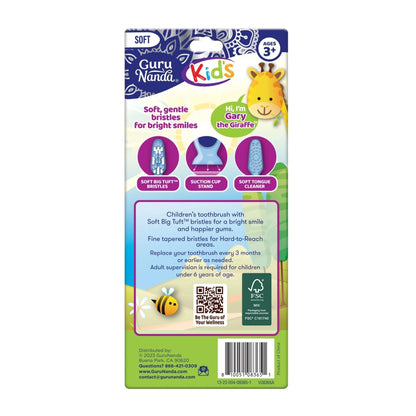 Fun Animals Kids' Toothbrush with Suction Cup – 4 Pack
