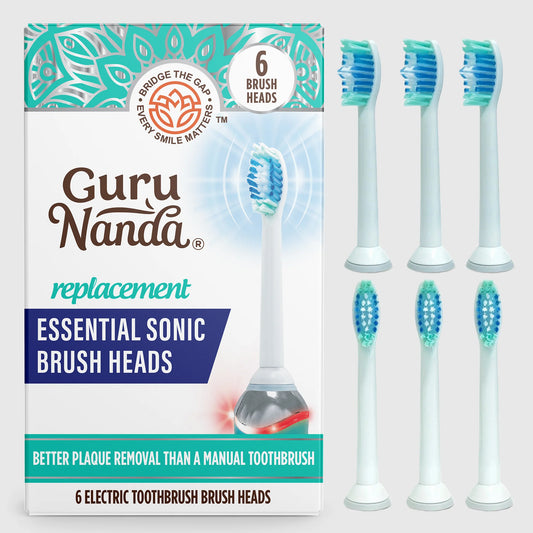 Pressure Sensor Sonic Replacement Brush Heads – 6 Pack