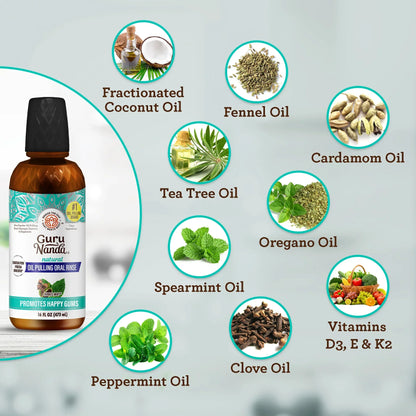 Farmed Mint Oil Pulling with 7 Essential Oils & Vitamins D3, E & K2