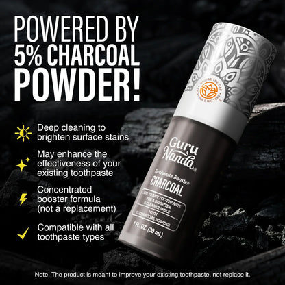 Charcoal Toothpaste Booster with 5% Charcoal Powder – 1 fl oz