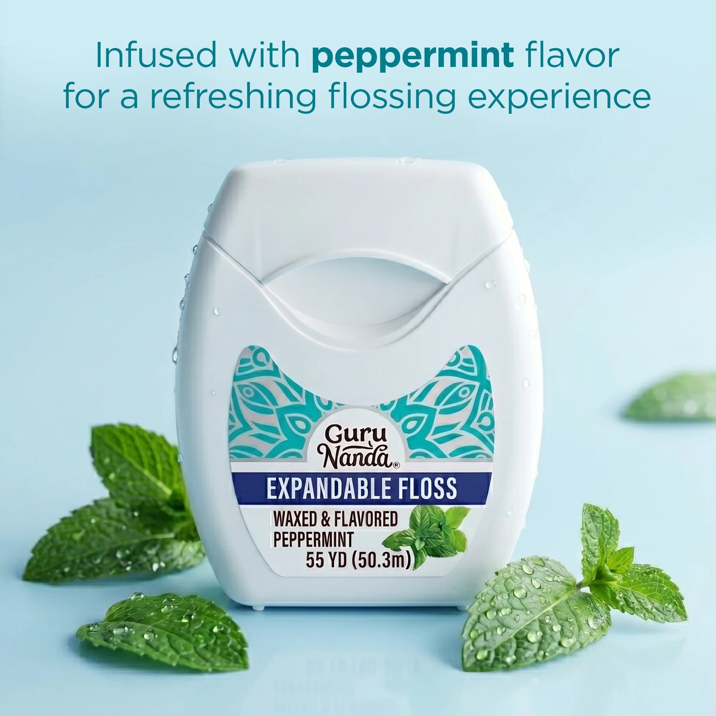 Peppermint Flavored Expandable Dental Floss – 55 Yards