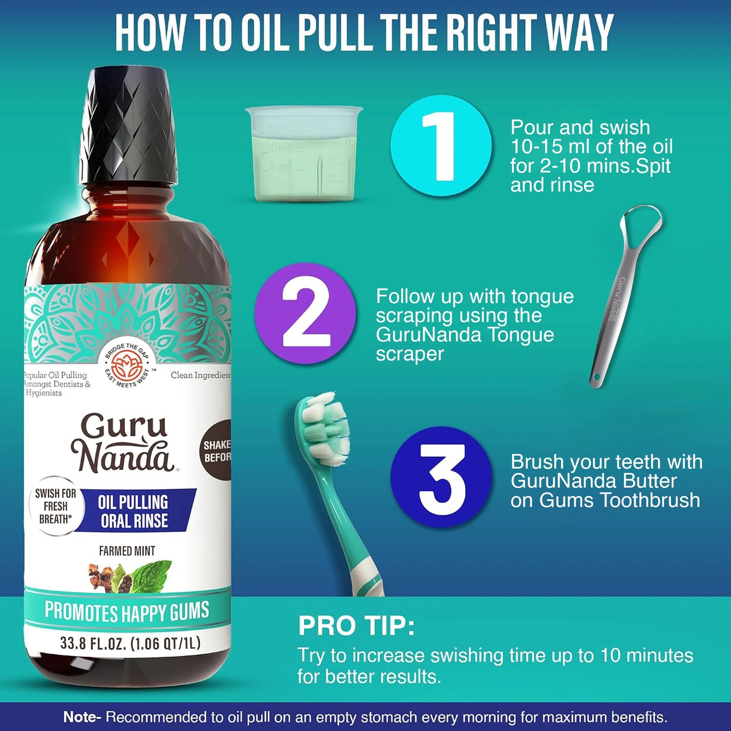 Farmed Mint Oil Pulling with 7 Essential Oils & Vitamins D3, E & K2