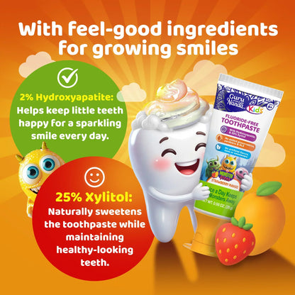 Kids Toothpaste with Xylitol & Hydroxyapatite, Strawberry Mango – 0.98 oz