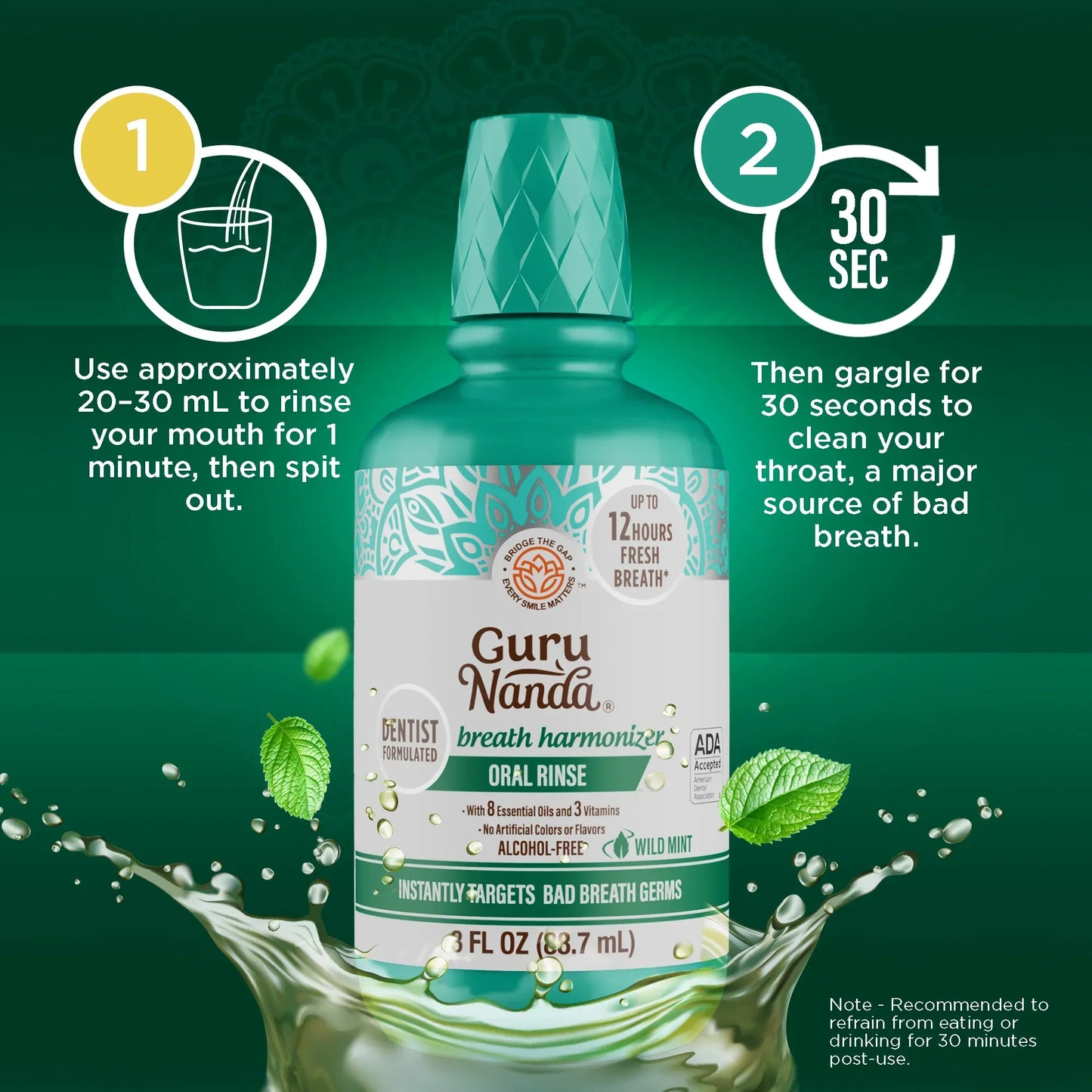 Fresh Breath Harmonizer Oral Rinse, Wild Mint