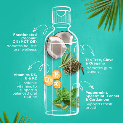 Farmed Mint Oil Pulling with 7 Essential Oils & Vitamins D3, E & K2