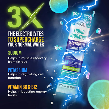 Liquid Hydration Electrolyte Drink Mix, Lemon Lime – 48 Count