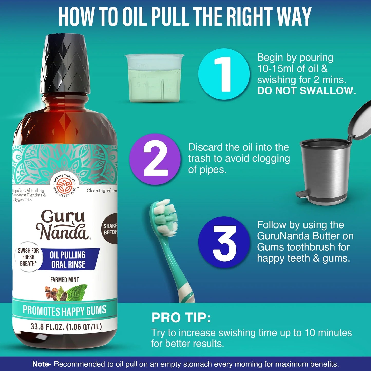 Farmed Mint Oil Pulling with 7 Essential Oils & Vitamins D3, E & K2