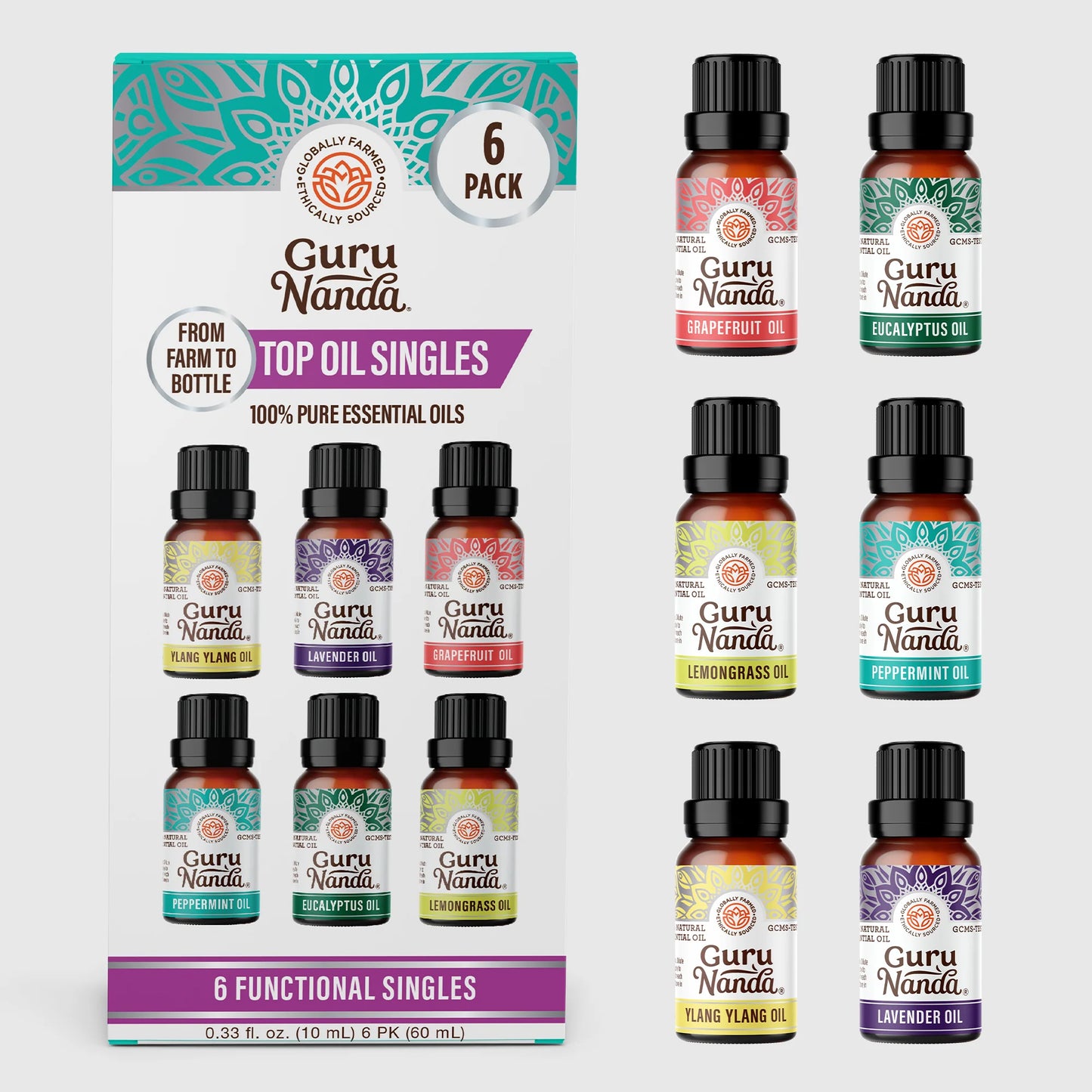 6 Essential Oils Single Notes Set, 10 ML