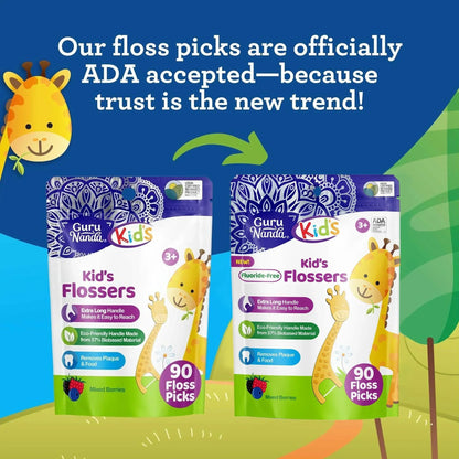 Kids' Giraffe Shaped Flossers, Fluoride-Free