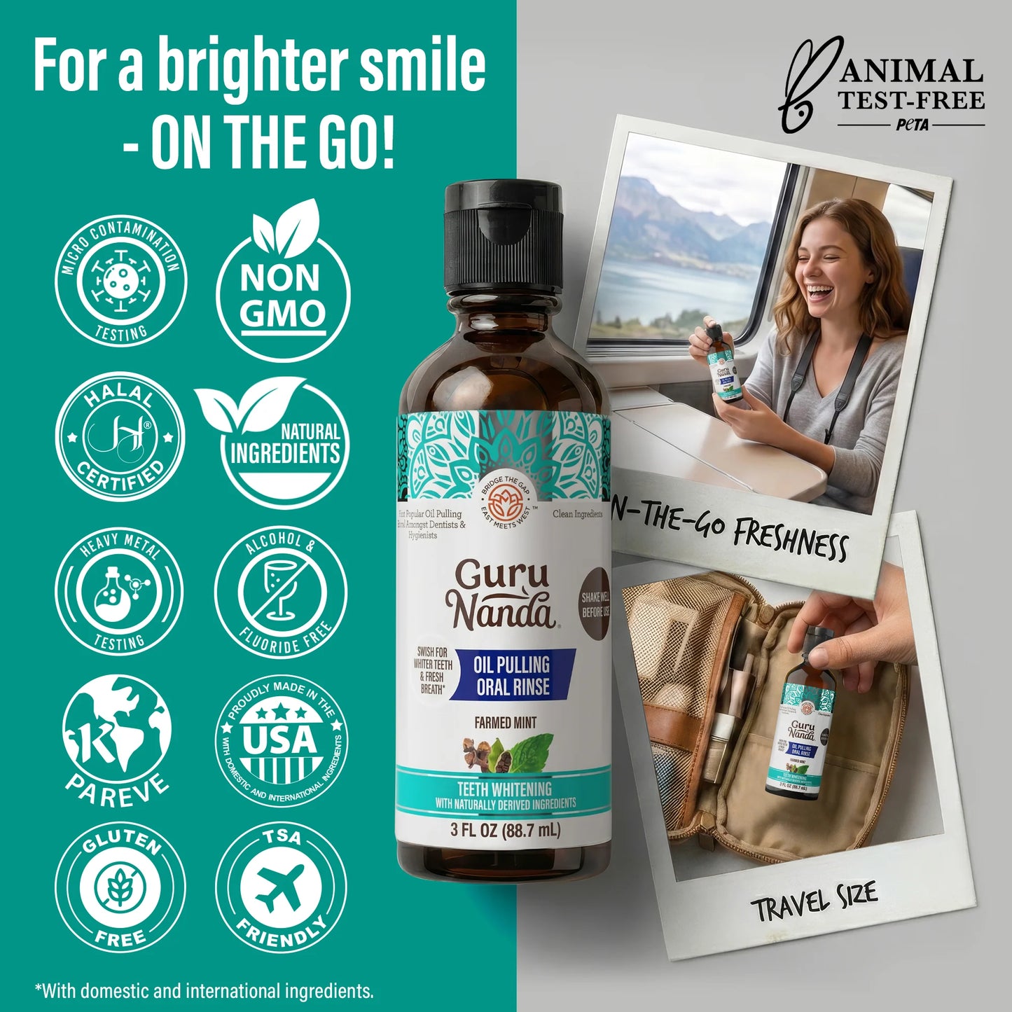 Farmed Mint Oil Pulling with 7 Essential Oils & Vitamins D3, E & K2